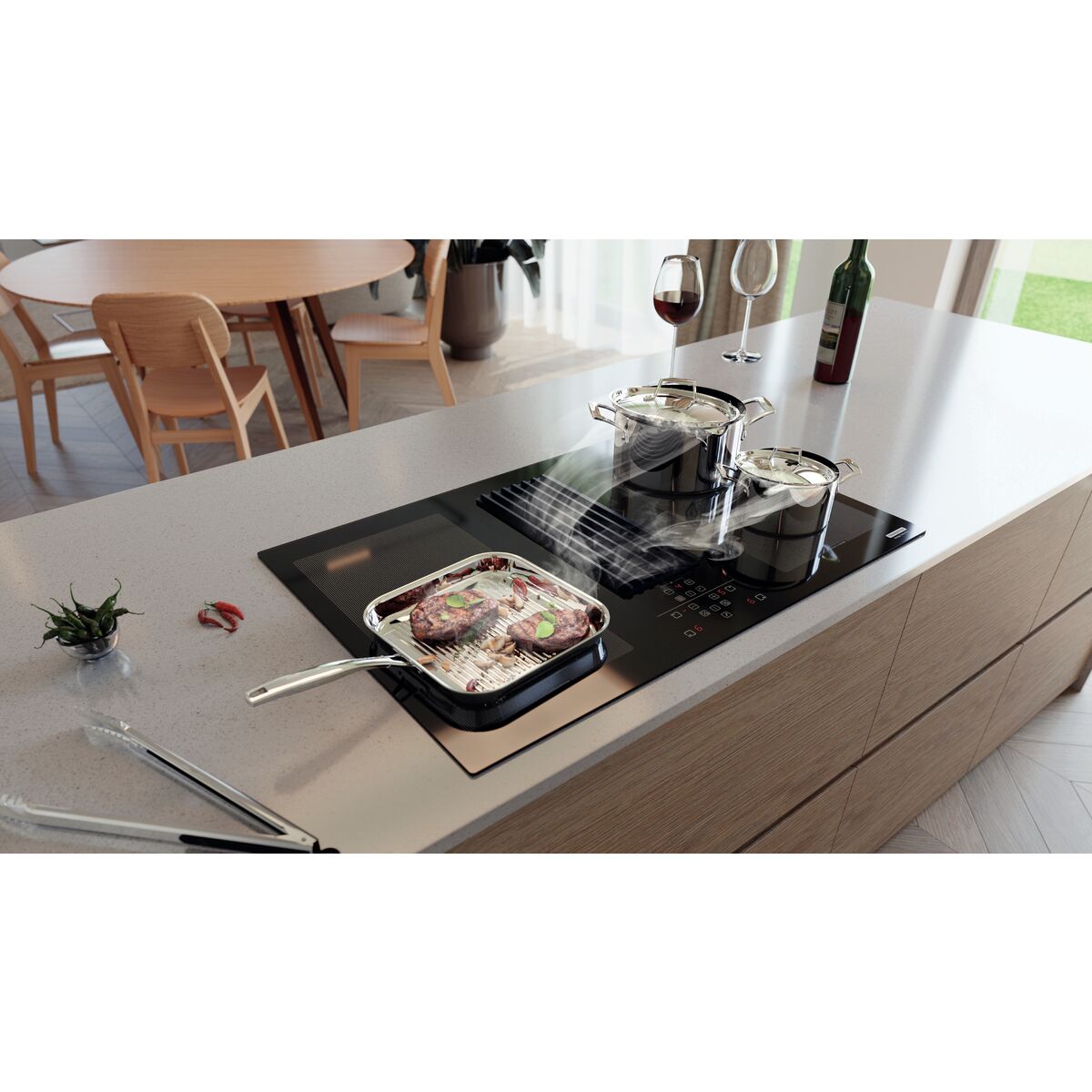 Cooktop por indução Tramontina Duo 4EI 80 com coifa integrada — foto 3