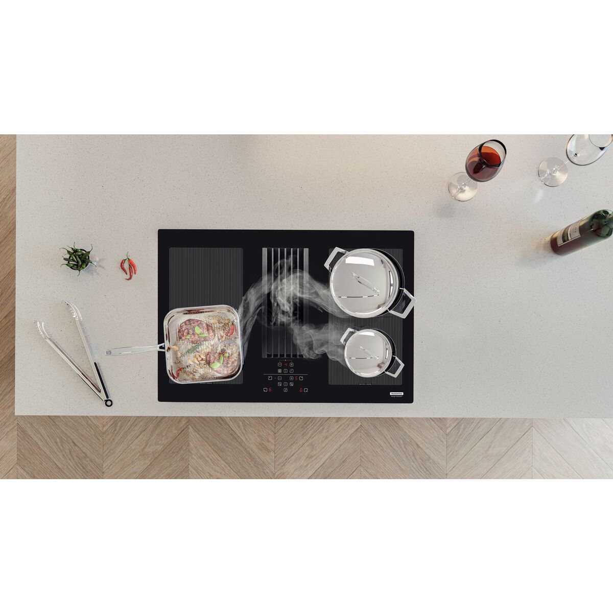 Cooktop por indução Tramontina Duo 4EI 80 com coifa integrada — foto 4